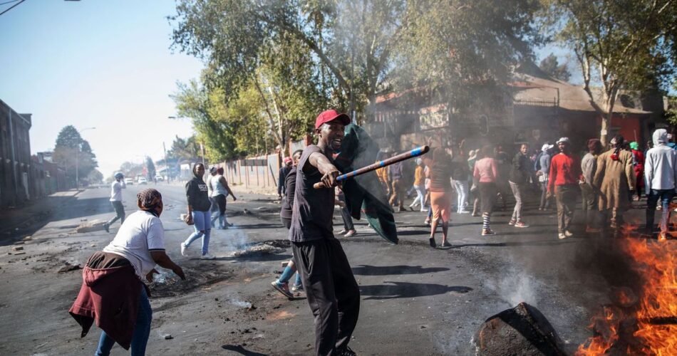 Protestors burn property of foreigners in South Africa