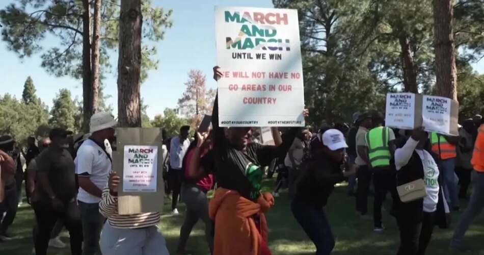 Anti-illegal immigration protesters march in South Africa