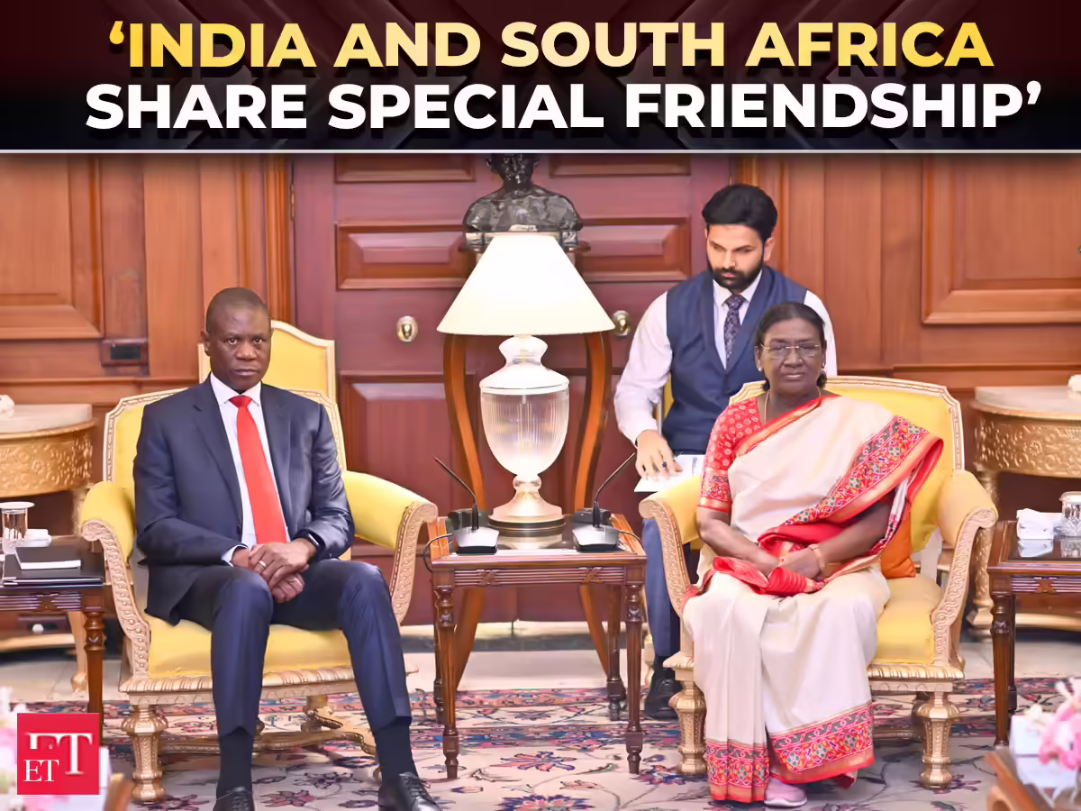 'Historical and contemporary friendship': President Murmu meets South African Vice President - The Economic Times Video