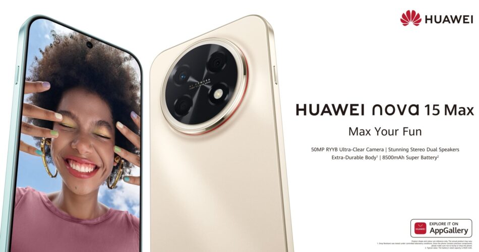 Maximize your enjoyment with the Huawei Nova 15 Max, now available in South Africa