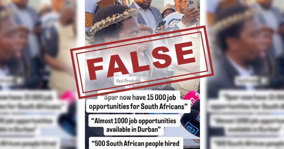 The 15,000 SPAR jobs were not created in March and March, nor was the wave of others claimed online.